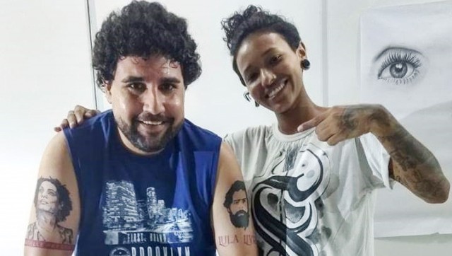 Advogado de Matupá tatua rostos de Lula e Marielle 
