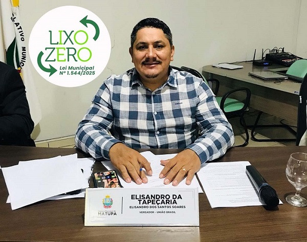 Lei Municipal nº 1.544/2025 de autoria do vereador Elisandro proíbe o descarte irregular de resíduos
